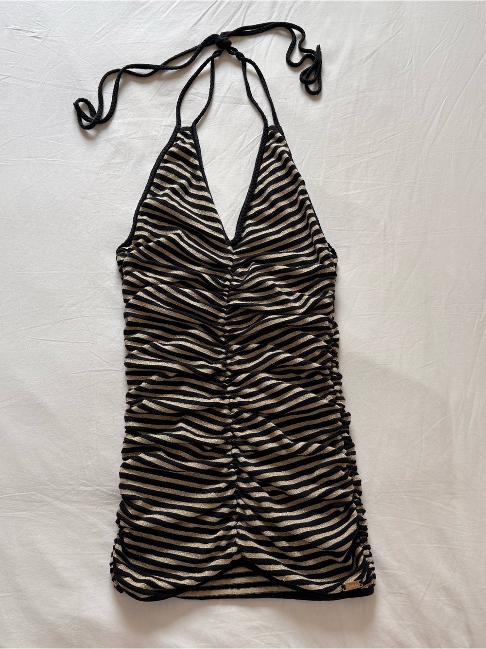 Marciano striped halter dress